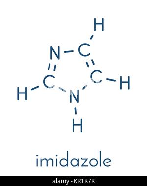 Imidazole organic heterocyclic molecule. Skeletal formula. Stock Vector