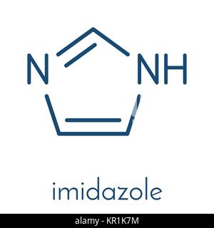 Imidazole organic heterocyclic molecule. Skeletal formula. Stock Vector