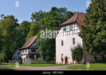 Farmhouses, open-air museum, Vessra, Thuringia, Germany, Bauernhaeuser, Freilichtmuseum, Thueringen, Deutschland Stock Photo