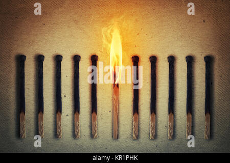 burning alone Stock Photo