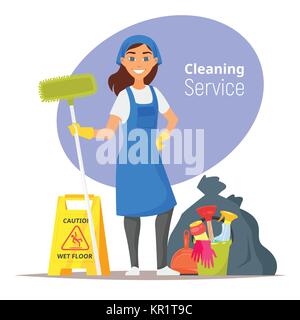 Household cleaning concept. Stock Vector