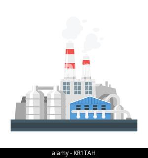 illustration of industrial plant. Stock Vector