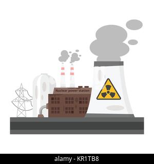 old nuclear power plant Stock Vector