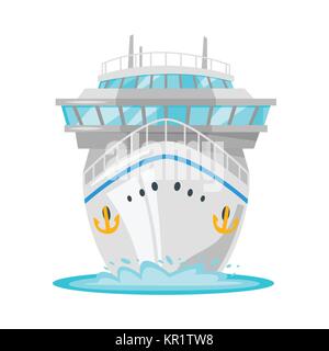 cruise ship - front view Stock Vector