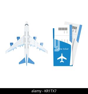 plane with airline tickets. Stock Vector