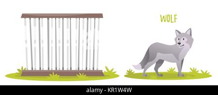 illustration of grey wolf Stock Vector