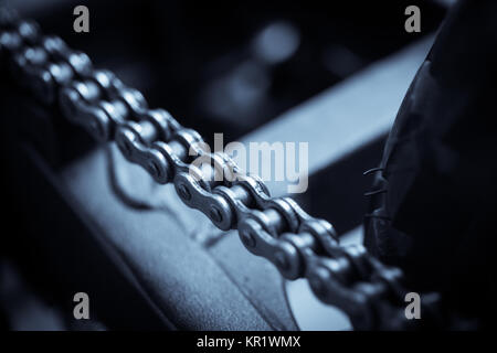 Motorcycle chain detail Stock Photo