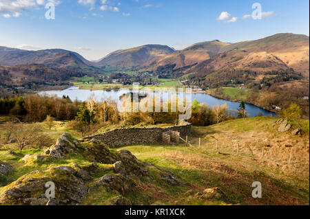 Grasmere  and surrounding fells above Loughrigg Terrace near Loughrigg Fell in the English Lake District Stock Photo