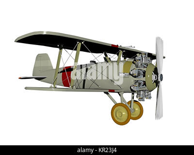 exempted biplane with radial engine Stock Photo