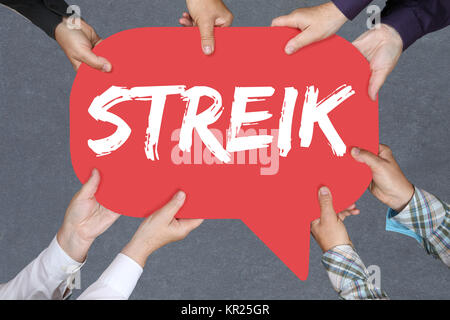 group people holding strike strike demonstration demo protest business concept Stock Photo