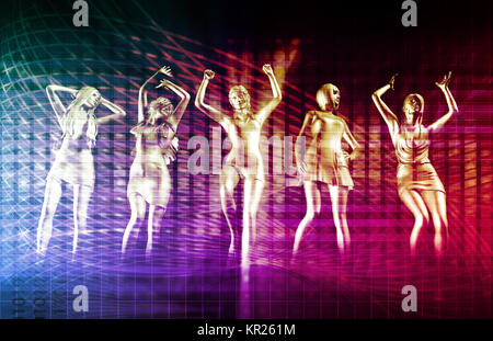 Disco Party Girls Celebrating Stock Photo