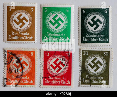 german stamps with swastika sign Stock Photo