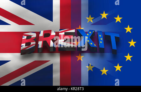 Brexit United Kingdom Flag Background Illustration 3d render Stock Photo