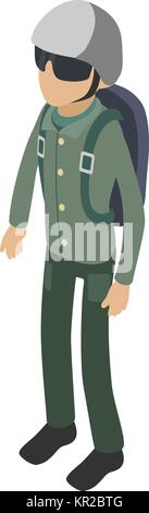 Soldier icon, isometric 3d style Stock Vector