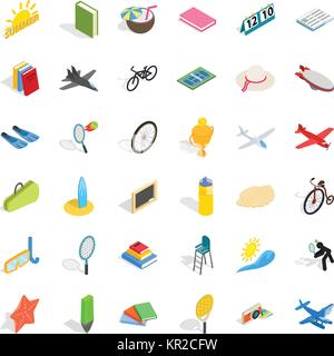 Photo camera icons set, isometric style Stock Vector