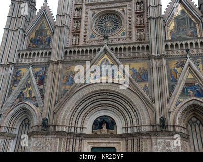 Orvieto - Duomo facade.West front of the Gothic facade of the Orvieto ...