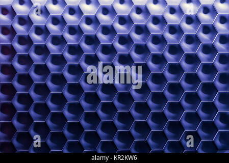 Hexagonal wall texture surface. Blue Gradient abstract pattern background. Stock Photo