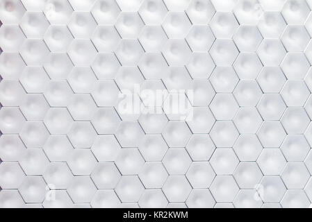 Hexagonal wall texture surface. White abstract pattern background. Stock Photo