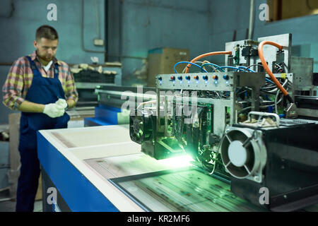 Modern CNC Machine at Factory Stock Photo