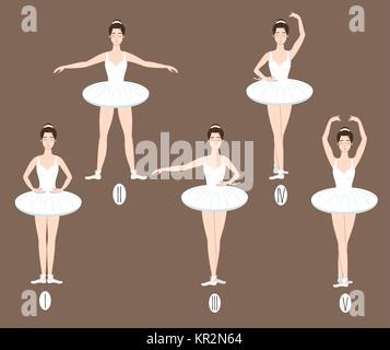 ballet feet position 1 illustration Stock Photo - Alamy