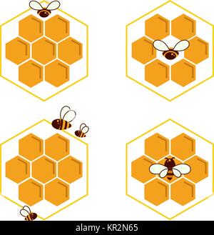 Honeycomb and bee sketch icon for web, mobile and infographics. Hand drawn honeycomb and bee icon. Honeycomb and bee vector icon. Honeycomb and bee ic Stock Vector