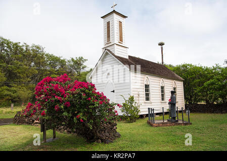 St Joseph's Church, Molokai. One of many others that the Belgian priest Father Damien built or let build. Stock Photo