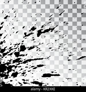 Black ink paint explosion splatter artistic cover design sketch. Drawing dot splash texture on transparent background grunge. Template vector Cover Ca Stock Vector