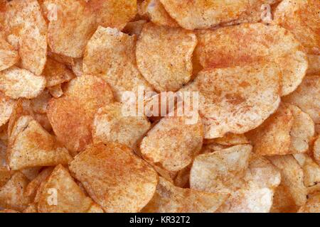 spicy barbecue flavored potato chips Stock Photo