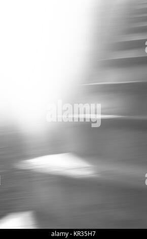 Vertical white glowing stairs abstraction background backdrop Stock Photo