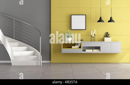 White stair in a living room Stock Photo