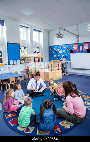 Storytime at Nursery Stock Photo