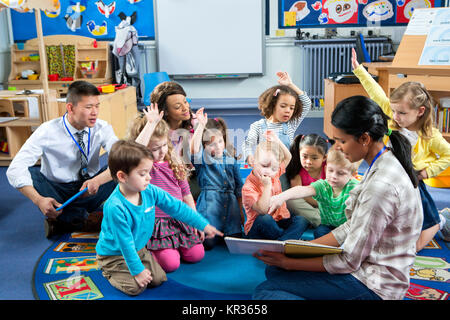 Storytime at Nursery Stock Photo