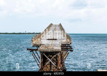 old railroad bridge on the bahia honda key Stock Photo