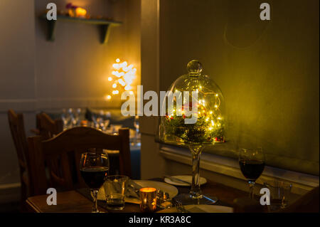 Place setting in a restaurant in a low key style with copy space in Blarney, County Cork, Ireland. Stock Photo