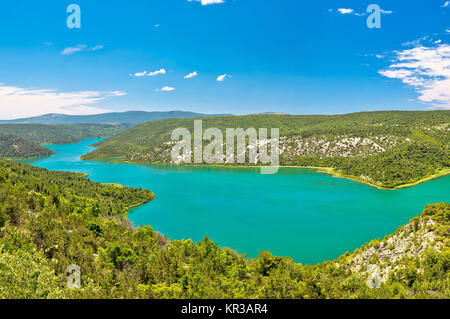 Visovac lake in Krka national park Stock Photo