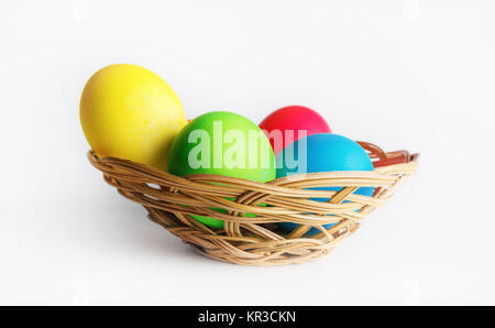 Basket of Easter eggs Stock Photo