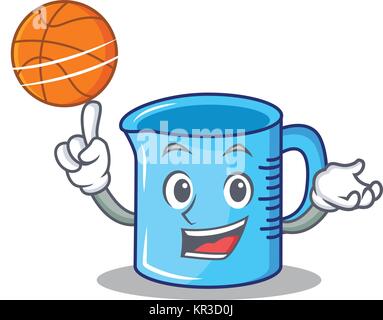 https://l450v.alamy.com/450v/kr3d0j/with-basketball-measuring-cup-character-cartoon-kr3d0j.jpg