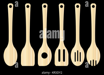 Wooden Kitchen Tools Stock Photo