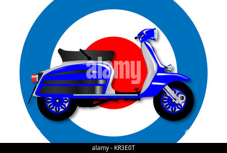 60s Scooter and UK Symbol Stock Photo