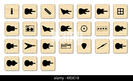 Guitar Wooden Pieces Stock Photo