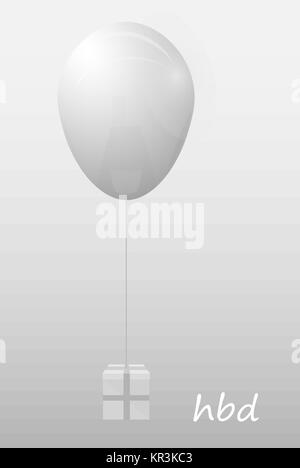 minimalist birthday card happy birthday ball and gift Stock Vector