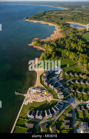Rechlin with Marina and Claassee and Müritz, Rechlin, Mecklenburg Lake District, Mecklenburg Lake District, Mecklenburg-Western Pomerania, Germany, Re Stock Photo