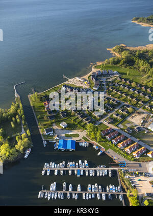 Rechlin with Marina and Claassee and Müritz, Rechlin, Mecklenburg Lake District, Mecklenburg Lake District, Mecklenburg-Western Pomerania, Germany, Re Stock Photo