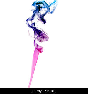 colored smoke on a white background Stock Photo