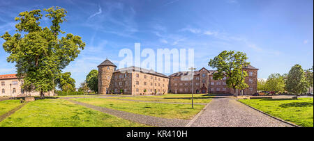 famous castle in Butzbach, Germany under blue sky Stock Photo