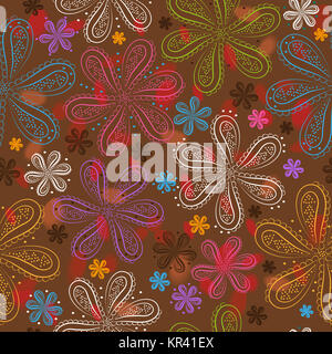Floral seamless pattern. Colorful flowers Stock Photo