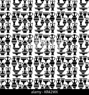 Different Vases. Seamless of Amphora Pattern. Stock Photo