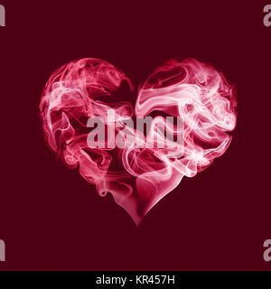 Abstract heart made of smoke Stock Photo