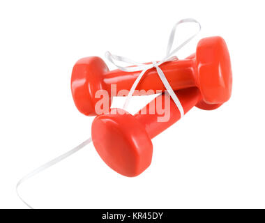 Dumbbells on a white background Stock Photo