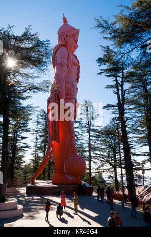 World's tallest Hanuman statue at Jakhu Temple, Shimla, Himachal Pradesh, India Stock Photo